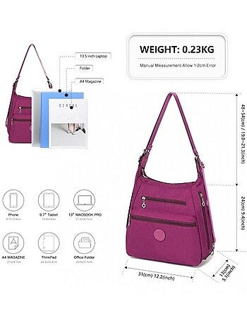 Sac à dos convertible 3 en 1 antivol imperméable 31x13x24 cm - kono