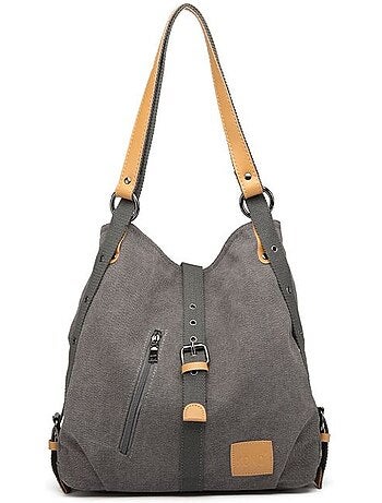 Sac à dos convertible en toile lavée grande capacité - kono