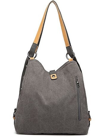 Sac à dos convertible en toile lavée grande capacité - kono