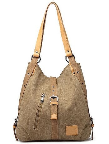 Sac à dos convertible en toile lavée grande capacité - kono