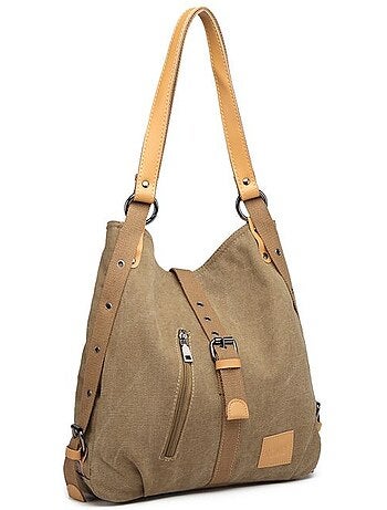 Sac à dos convertible en toile lavée grande capacité - kono