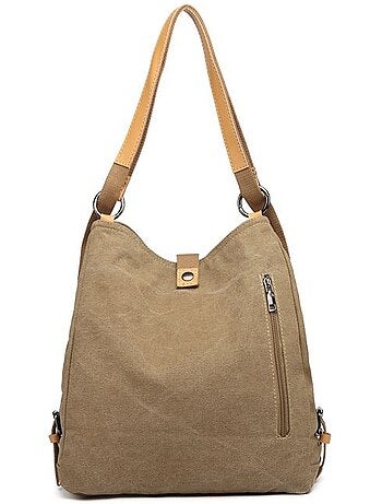 Sac à dos convertible en toile lavée grande capacité - kono
