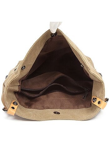 Sac à dos convertible en toile lavée grande capacité - kono