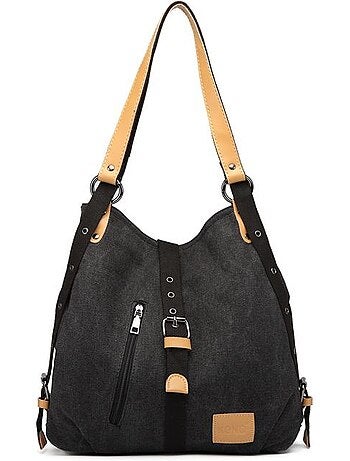 Sac à dos convertible en toile lavée grande capacité - kono