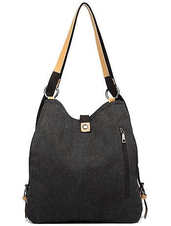 Sac à dos convertible en toile lavée grande capacité - kono