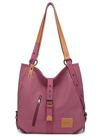 Sac à dos convertible en toile lavée grande capacité - kono