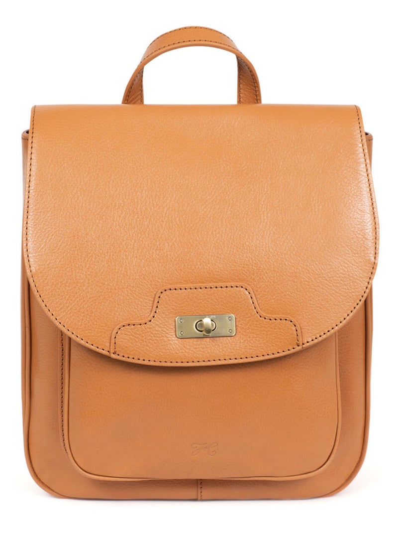 Sac à dos  Cuir BASTILLE Marron clair - Kiabi