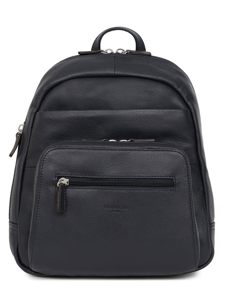 Sac à dos  Cuir CONFORT Bleu marine - Kiabi