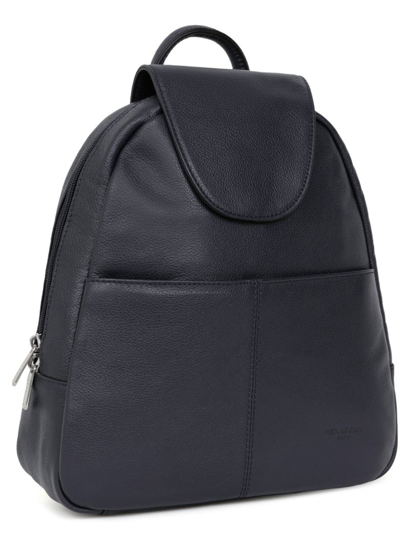 Sac à dos  Cuir CONFORT Bleu marine - Kiabi