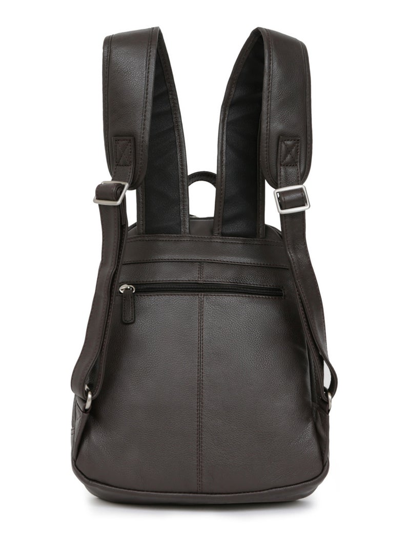 Sac à dos  cuir confort hexagona Marron foncé - Kiabi
