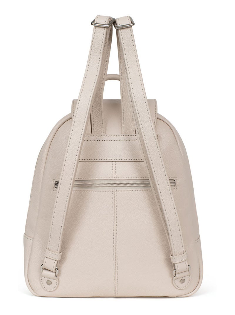 Sac à dos  Cuir CONFORT Ivoire - Kiabi
