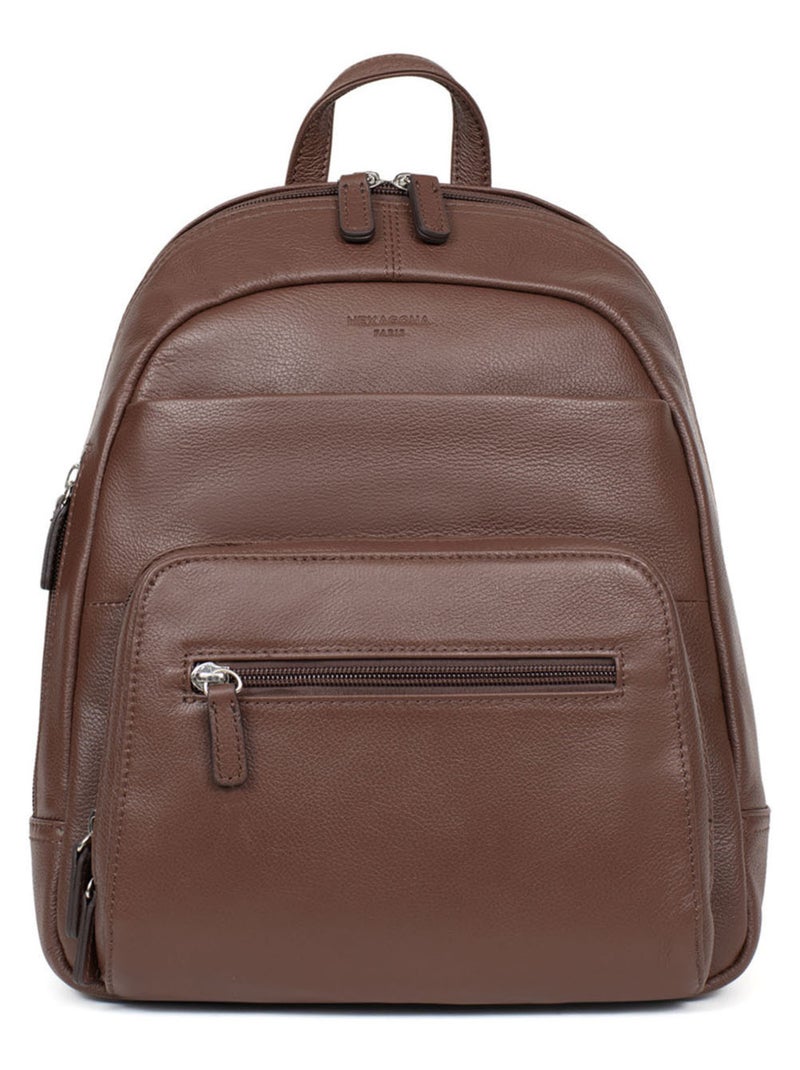 Sac à dos  Cuir CONFORT Marron chocolat - Kiabi