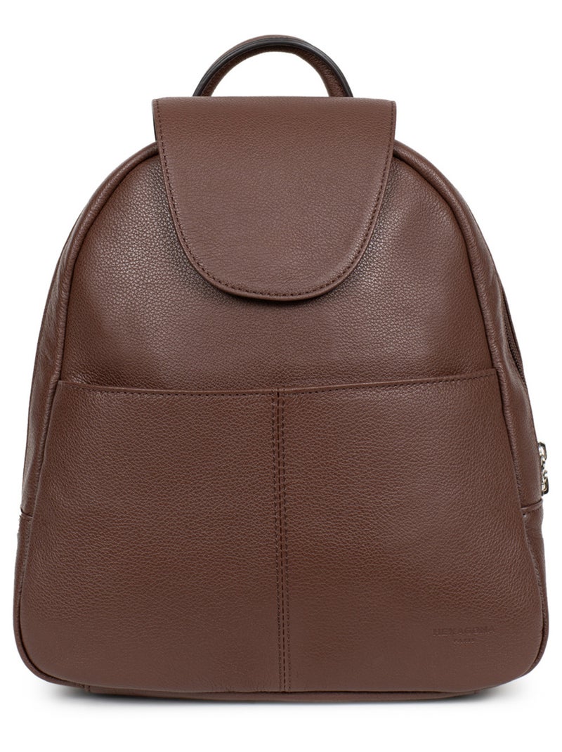 Sac à dos  Cuir CONFORT Marron chocolat - Kiabi