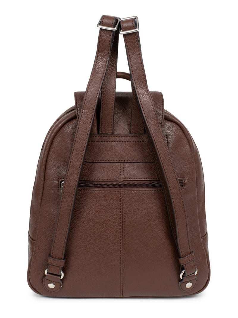 Sac à dos  Cuir CONFORT Marron chocolat - Kiabi