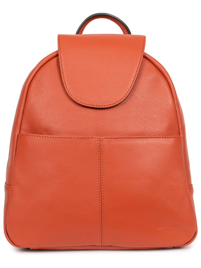 Sac à dos  Cuir CONFORT Orange - Kiabi