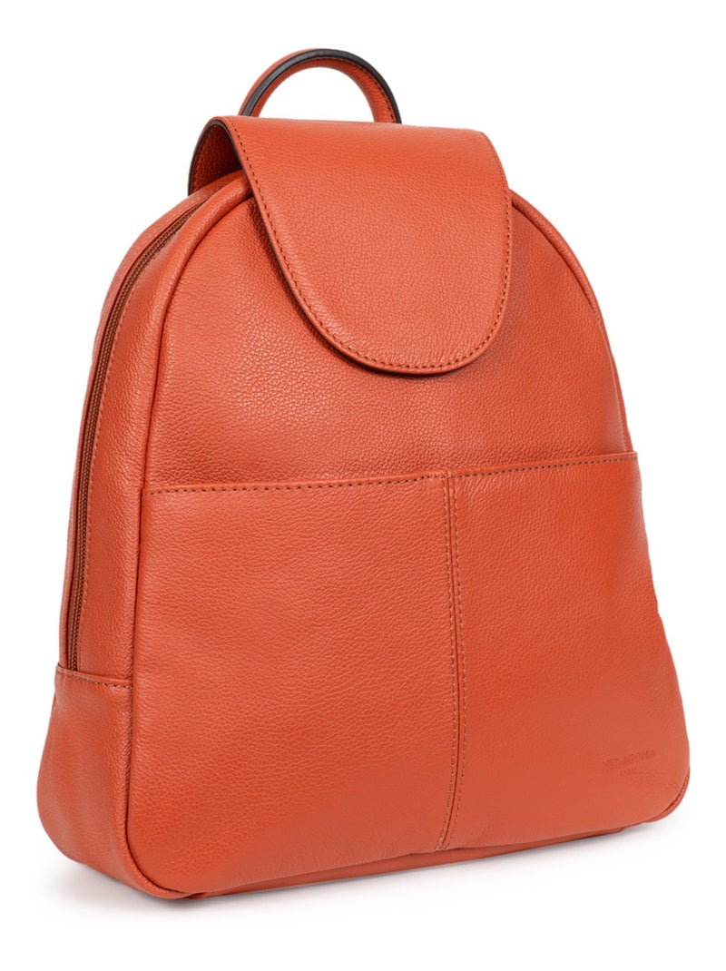 Sac à dos  Cuir CONFORT Orange - Kiabi