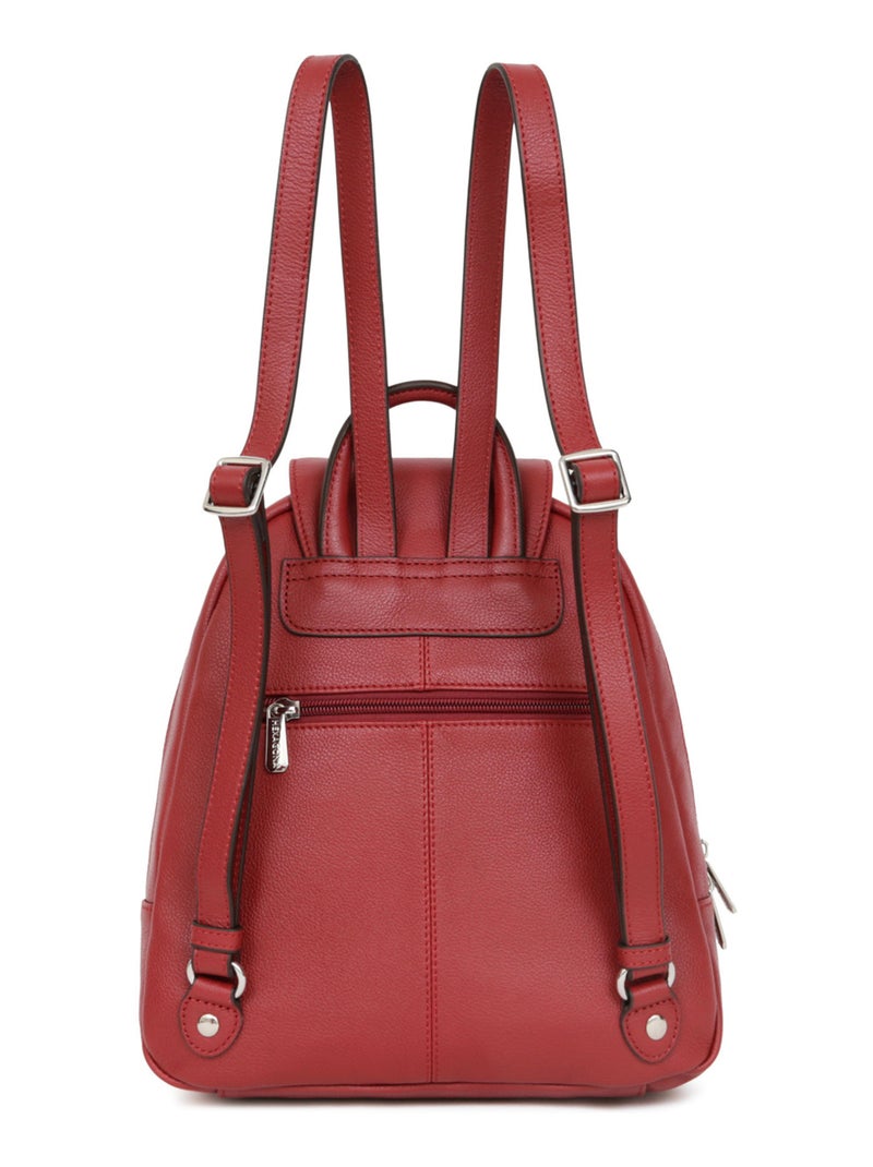 Sac à dos  Cuir CONFORT Rouge foncé - Kiabi