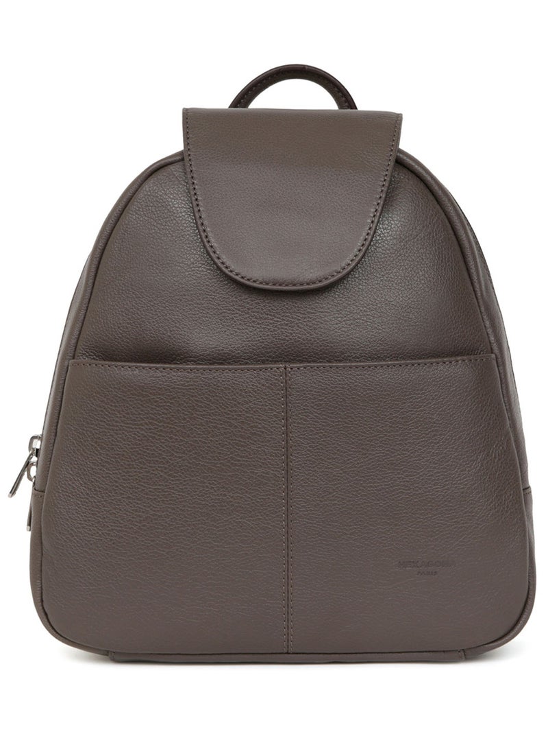 Sac à dos  Cuir CONFORT Taupe - Kiabi
