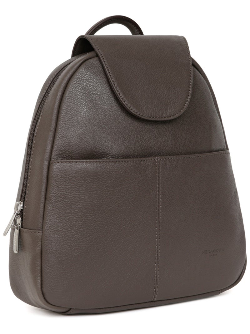 Sac à dos  Cuir CONFORT Taupe - Kiabi