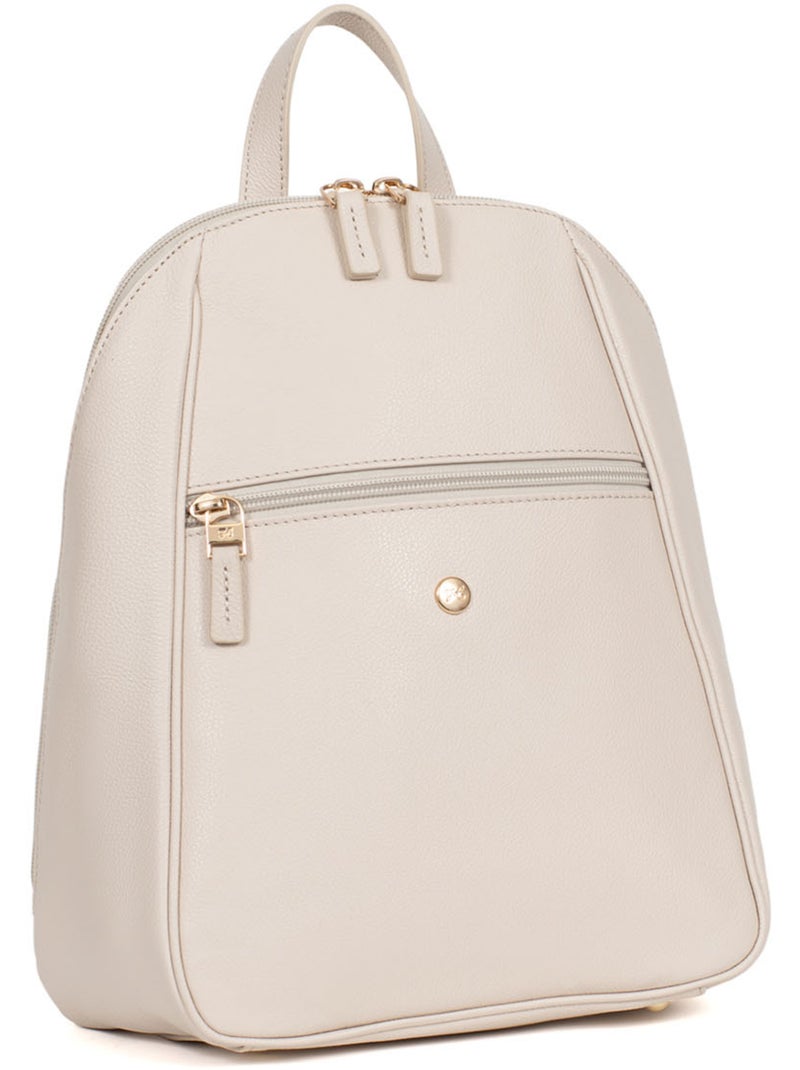 Sac à dos  cuir luna hexagona Ivoire - Kiabi
