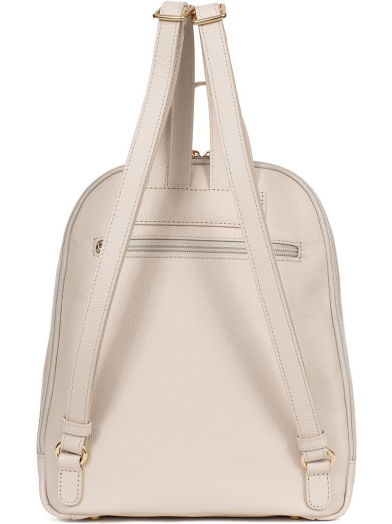 Sac à dos  cuir luna hexagona Ivoire - Kiabi