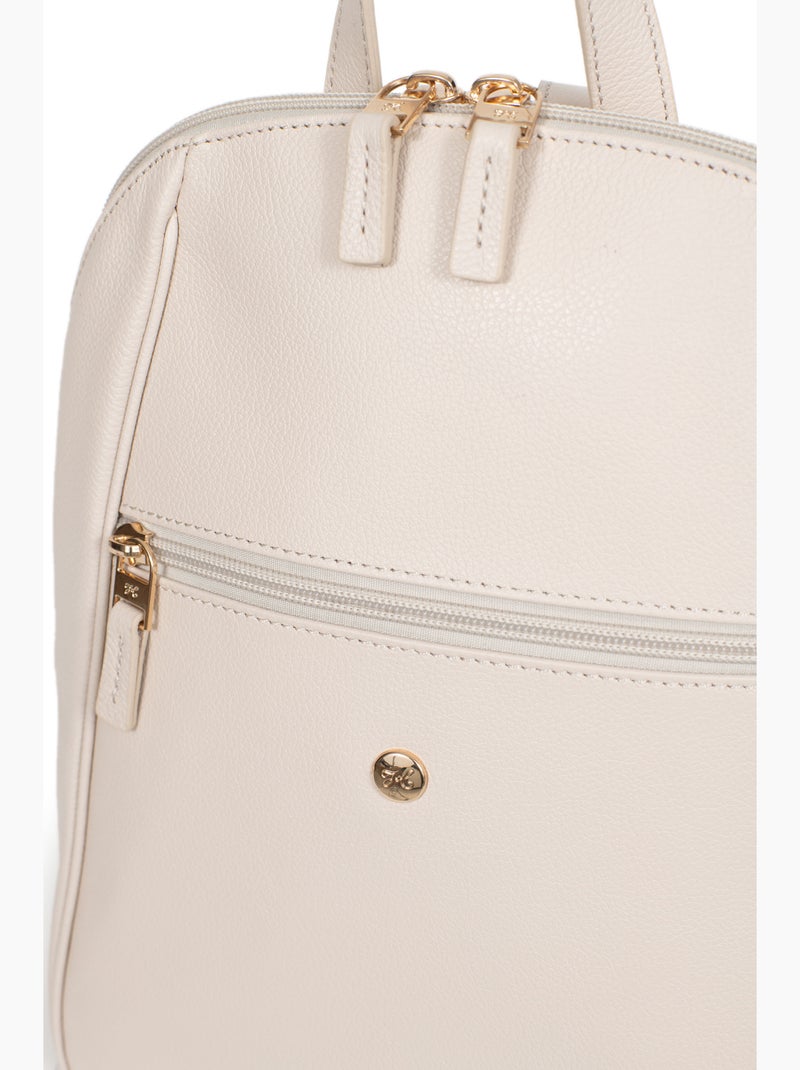 Sac à dos  cuir luna hexagona Ivoire - Kiabi