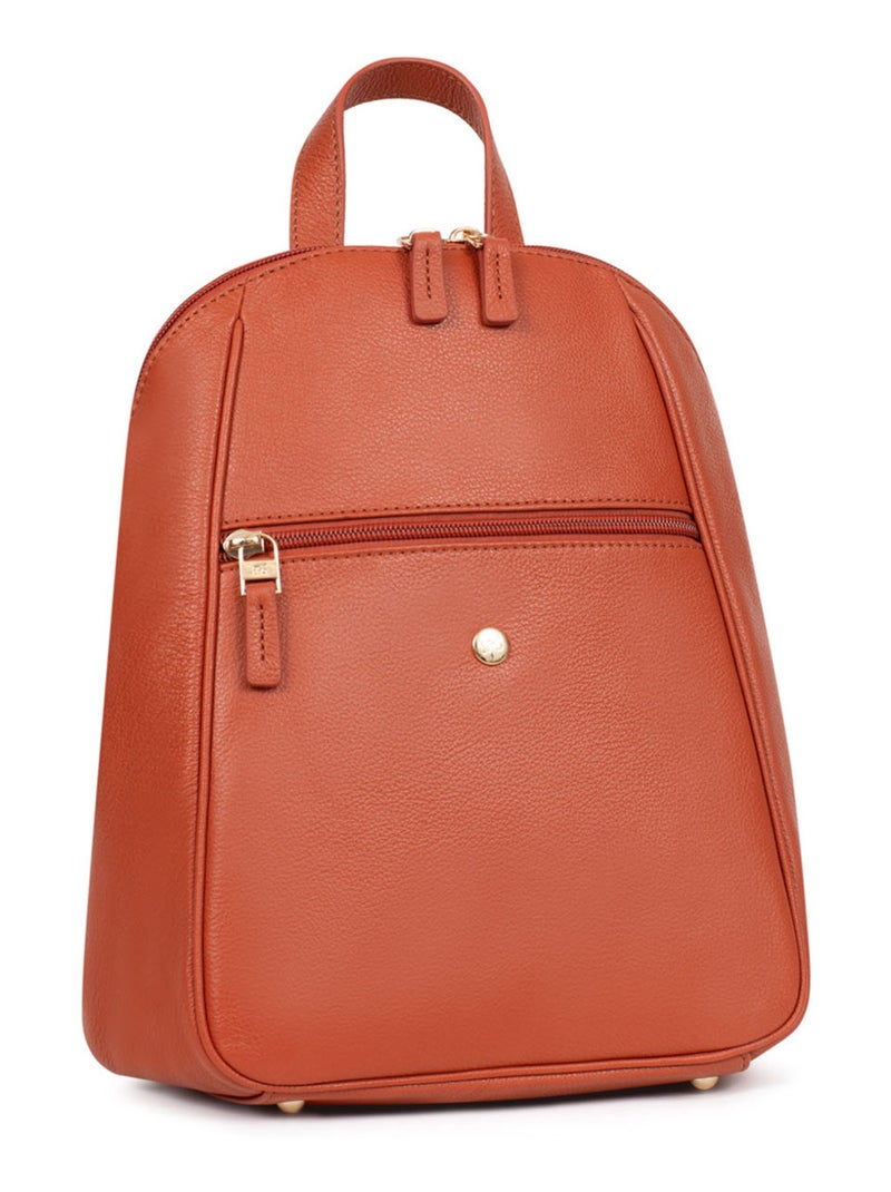 Sac à dos  Cuir LUNA Orange - Kiabi