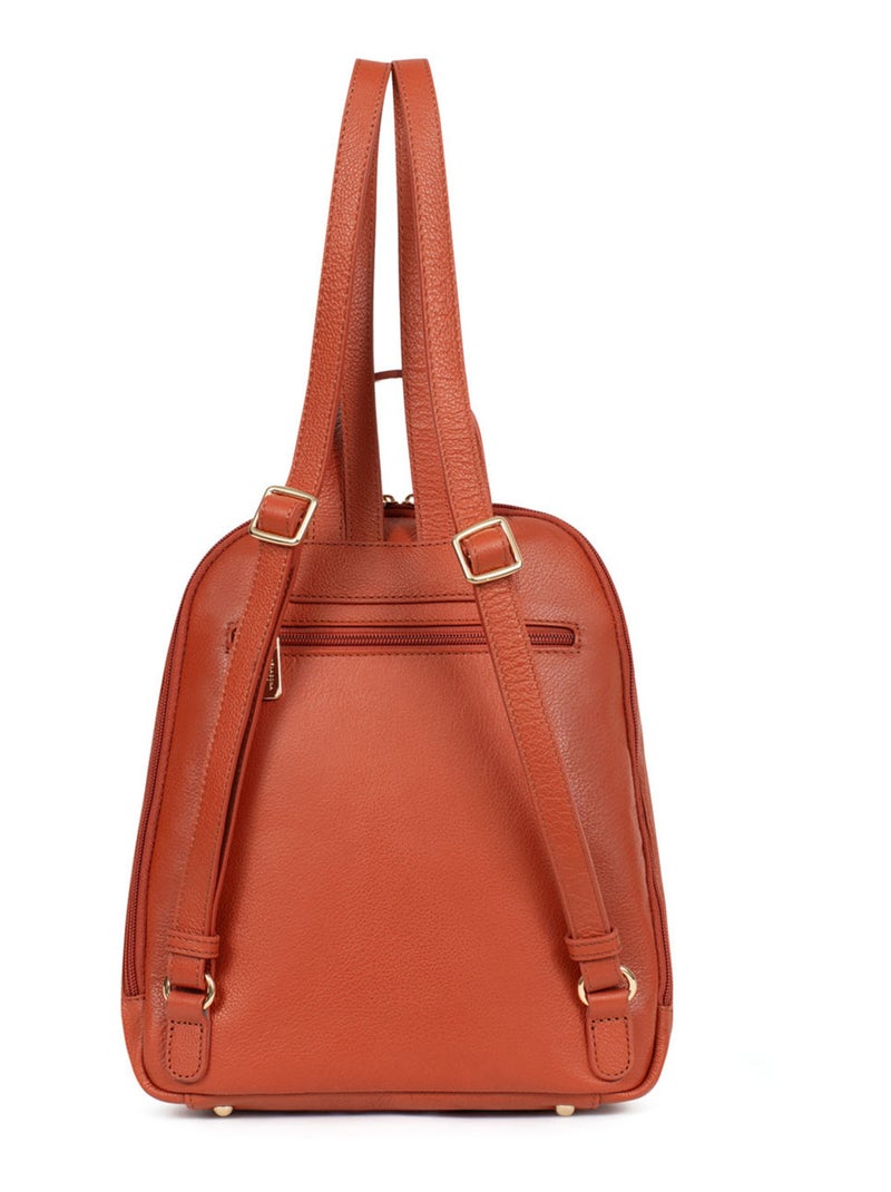 Sac à dos  Cuir LUNA Orange - Kiabi