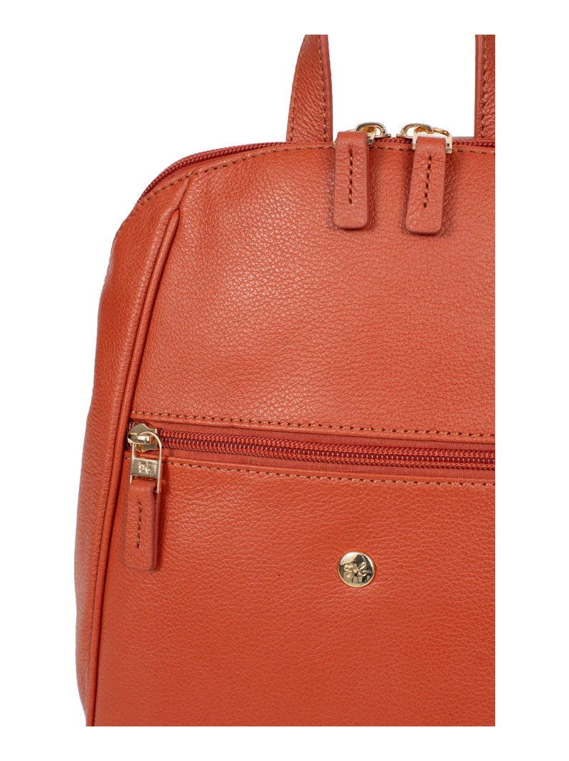 Sac à dos  Cuir LUNA Orange - Kiabi