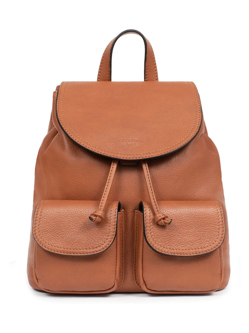 Sac à dos  Cuir SAUVAGE Marron - Kiabi