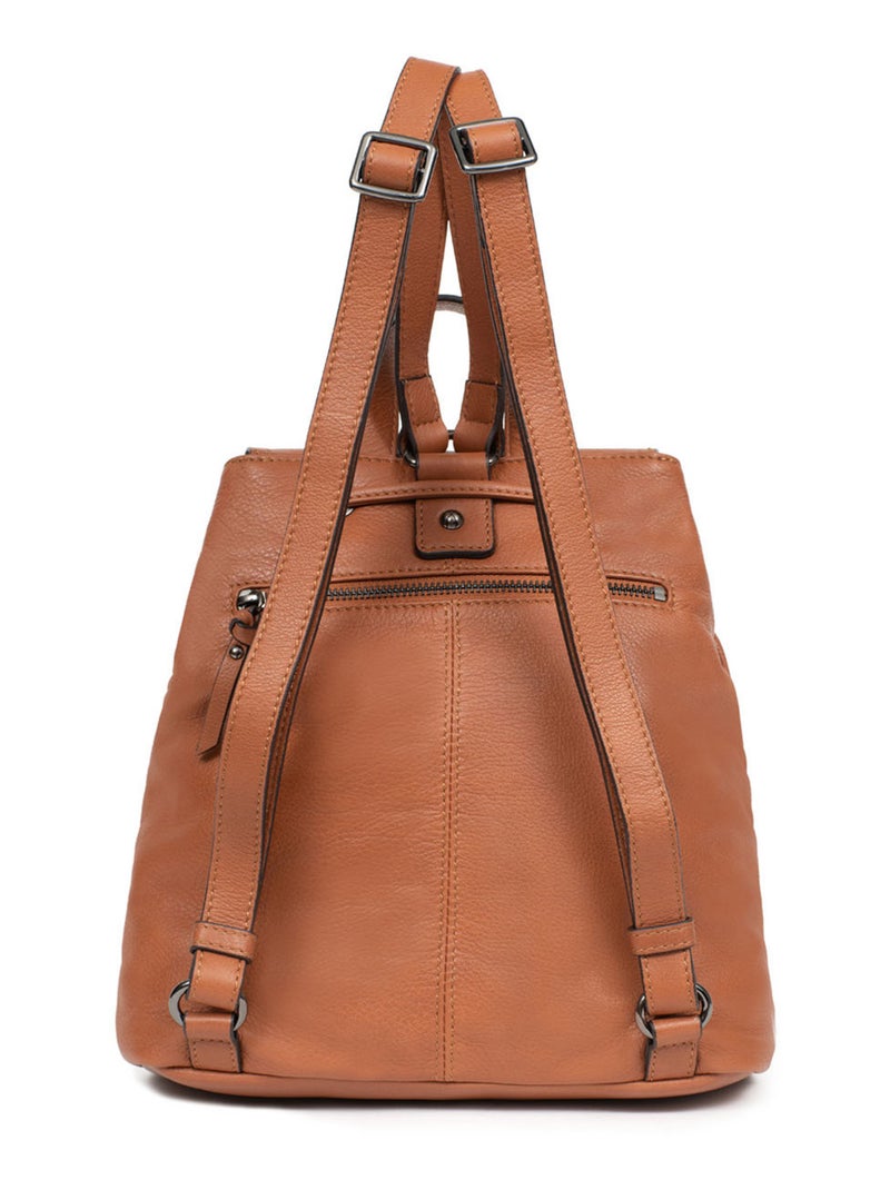 Sac à dos  Cuir SAUVAGE Marron - Kiabi