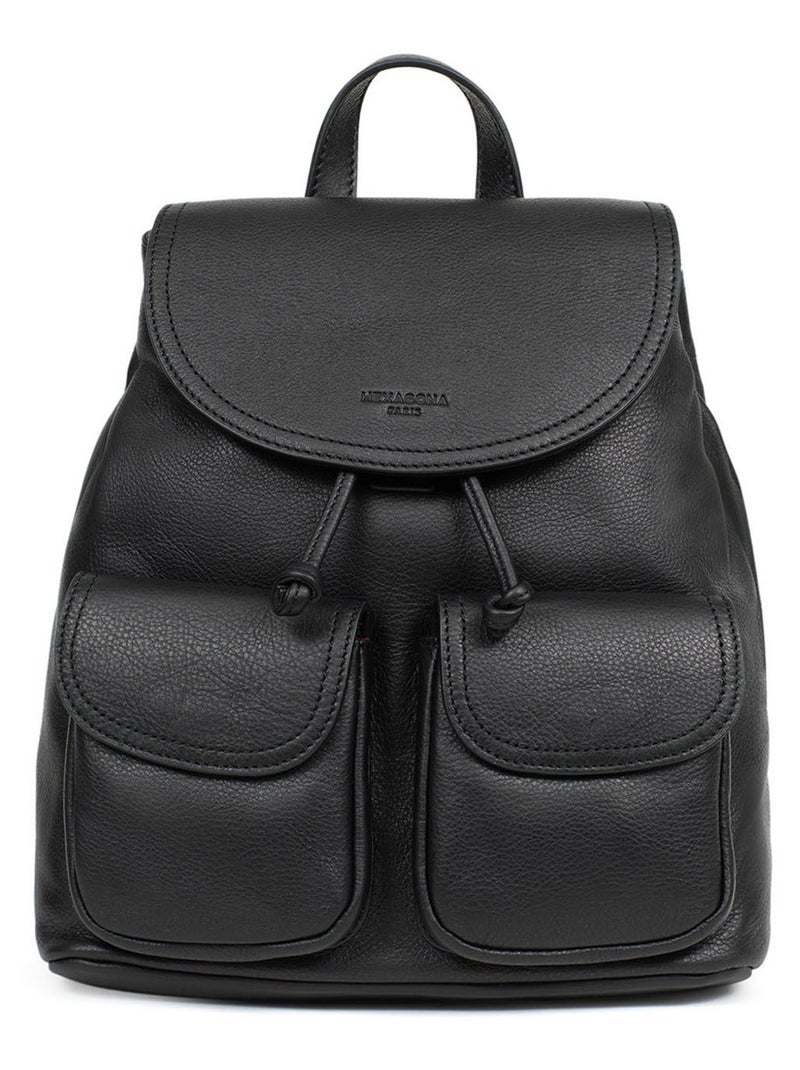 Sac à dos  Cuir SAUVAGE Noir - Kiabi
