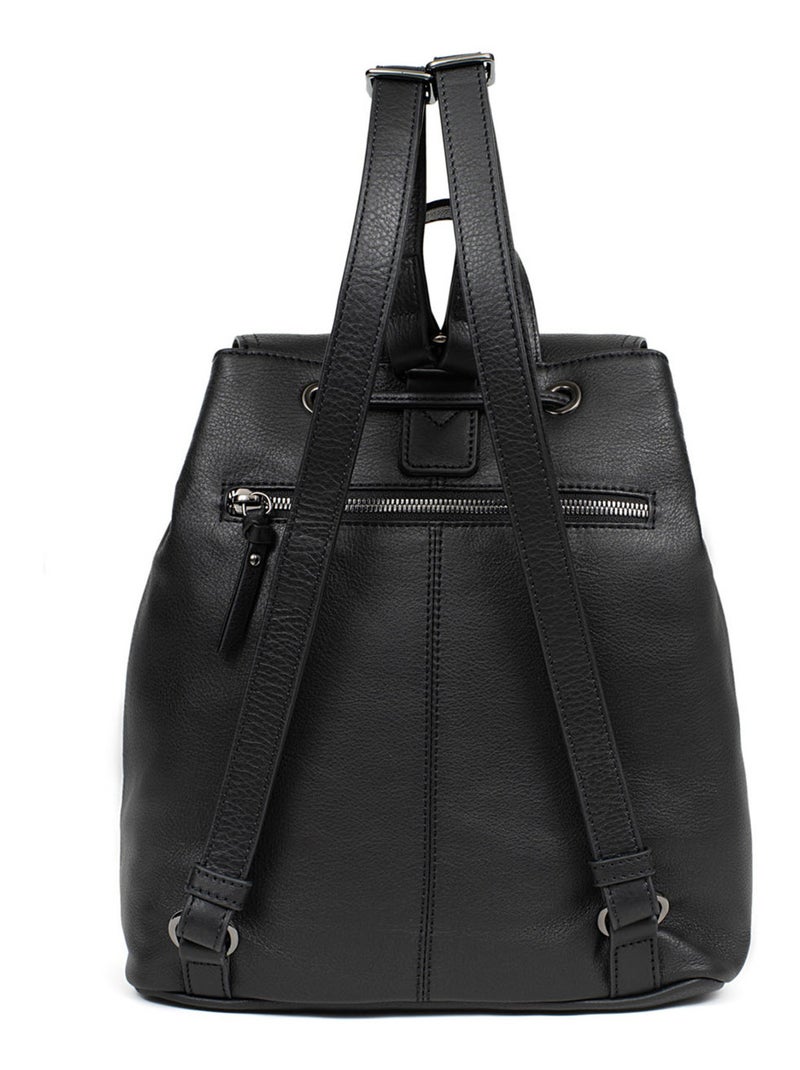 Sac à dos  Cuir SAUVAGE Noir - Kiabi