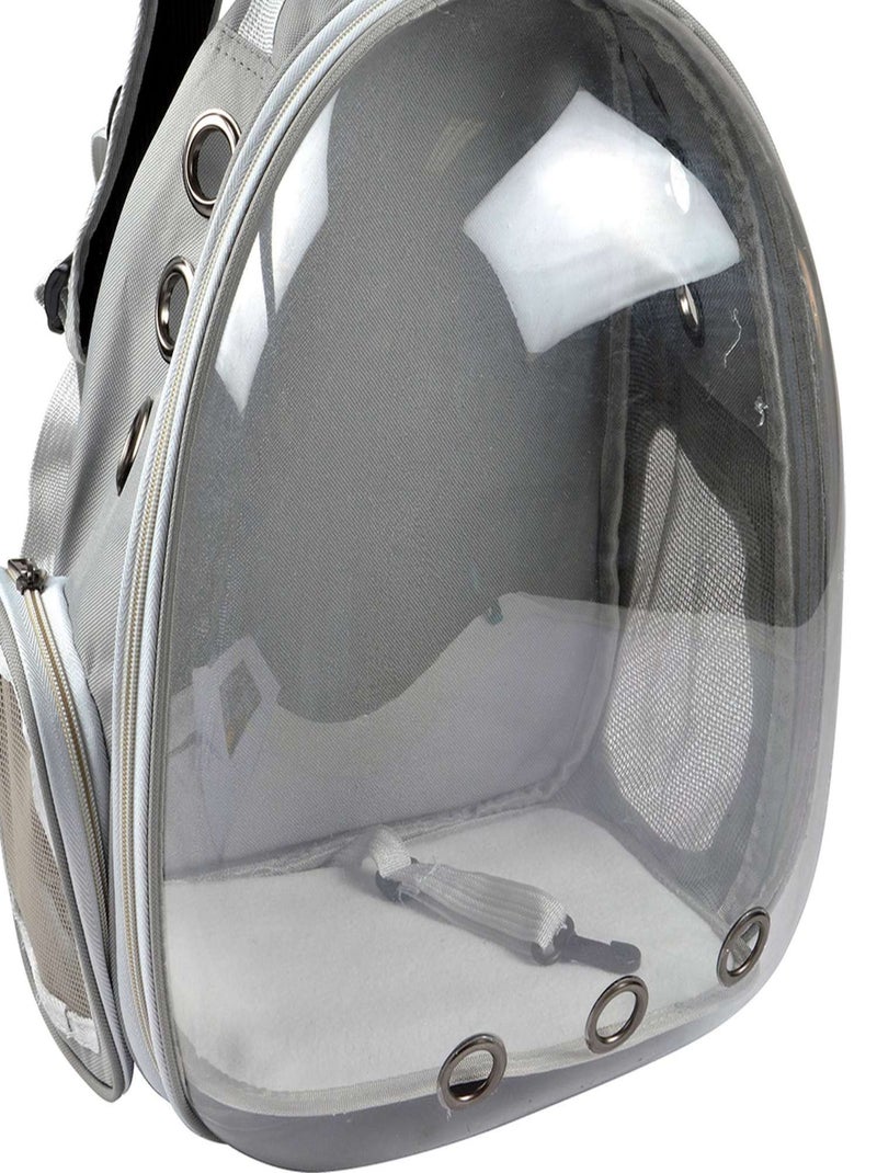 Sac à dos de transport avec bulle pour chat et chien Gris - Kiabi