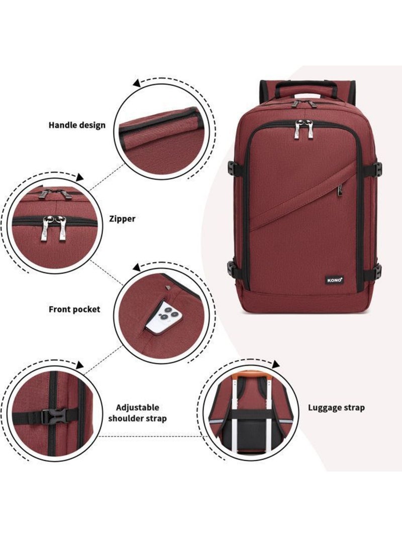 Sac à dos de voyage 40x20x25 cm - cabine sous-siège ryanair compatible a4 - kono Rouge - Kiabi