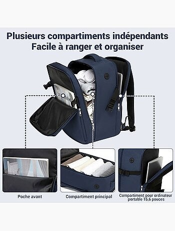Sac à dos de voyage 40x20x30 cm - cabine ryanair imperméable anti-rayures 24 l - kono