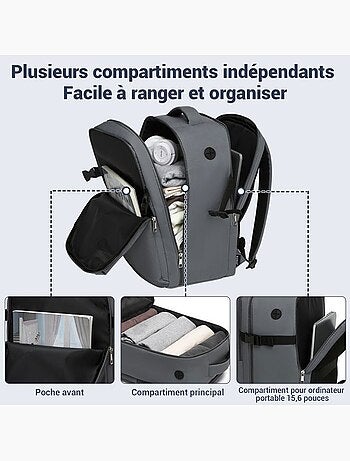 Sac à dos cabine 40x20x30 cm 24 l imperméable pc 15" - kono