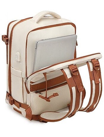Sac à dos de voyage bagage cabine 25 l compartiment pc 42x30x20 cm - kono