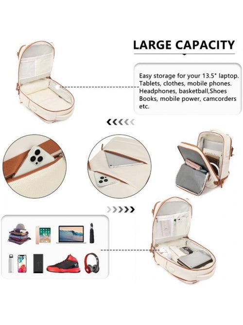 Sac à dos de voyage bagage cabine 25 l compartiment pc 42x30x20 cm - kono - Kiabi