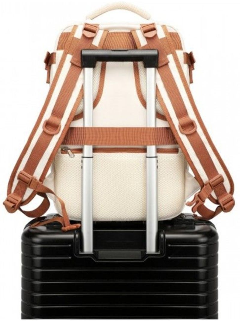 Sac à dos de voyage cabine 25 l étanche compartiment pc 42x30x20 cm - kono Beige - Kiabi
