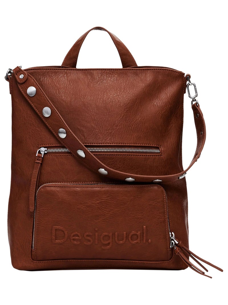Sac A Dos Desigual Half Logo Pretoria Camel - Kiabi