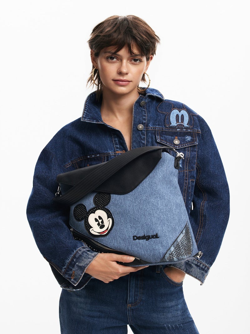 Sac A Dos Desigual Mickey Edge Jersey Bleu - Kiabi