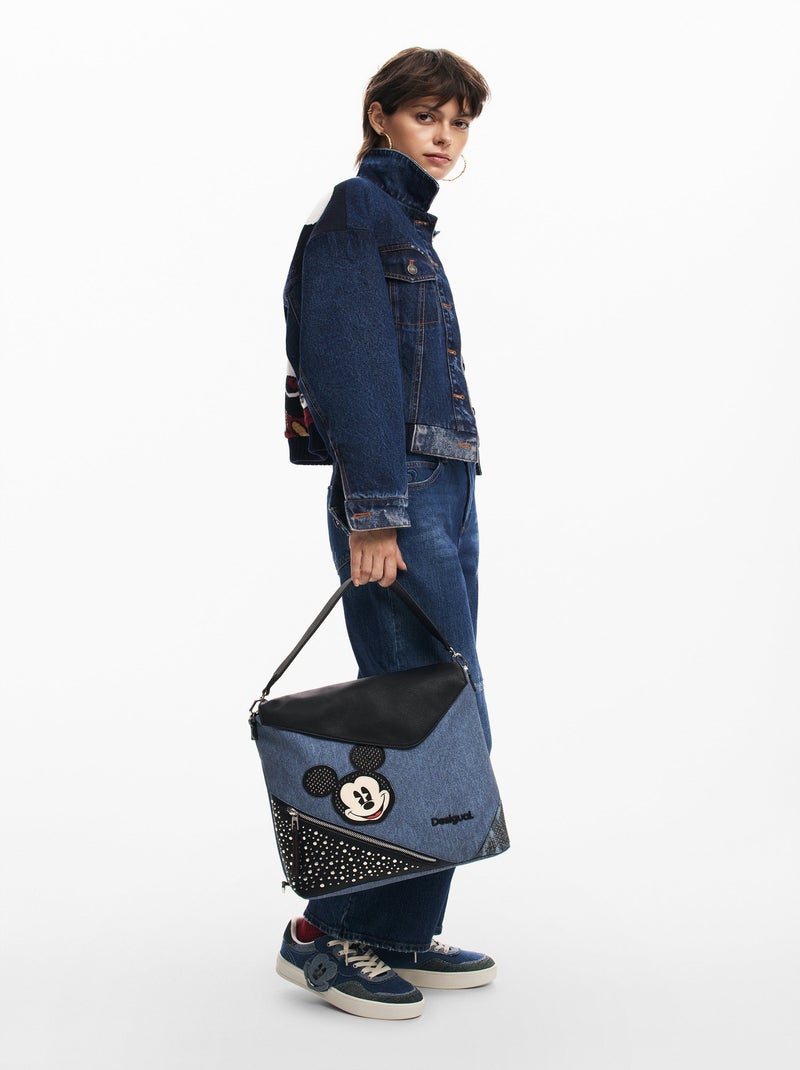 Sac A Dos Desigual Mickey Edge Jersey Bleu - Kiabi