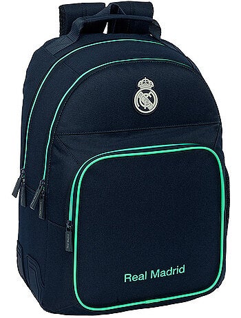 Sac à dos double Real Madrid polyester 2 compartiments 42 x 32 x 15 cm