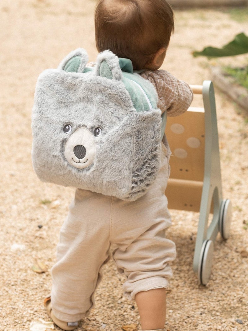 Sac à dos doux Loup Gris - Kiabi