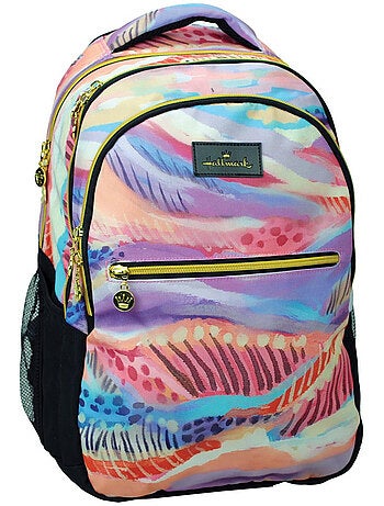 Sac à dos école Hallmark paysage abstrait 43 cm – 2 compartiments zippés