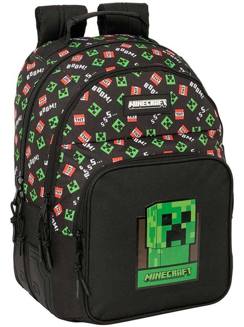 Sac à dos école Minecraft Creeper 2 compartiments zippés 42 x 32 x 15 - Kiabi Sac à dos école Minecraft Creeper 2 compartiments zippés 42 x 32 x 15 - Kiabi