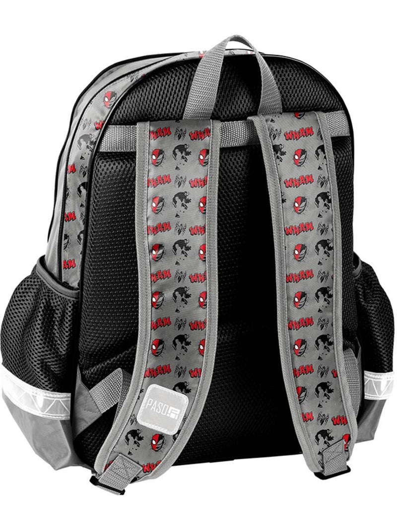 Sac à dos école sous licence Marvel Spiderman Venom 2 compartiments zippés Gris Gris anthracite Gris - Kiabi