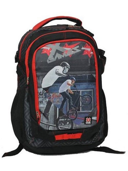 Sac à dos écolier X-GAMES 48 cm – poches zippées et poches latérales - Kiabi Sac à dos écolier X-GAMES 48 cm – poches zippées et poches latérales - Kiabi