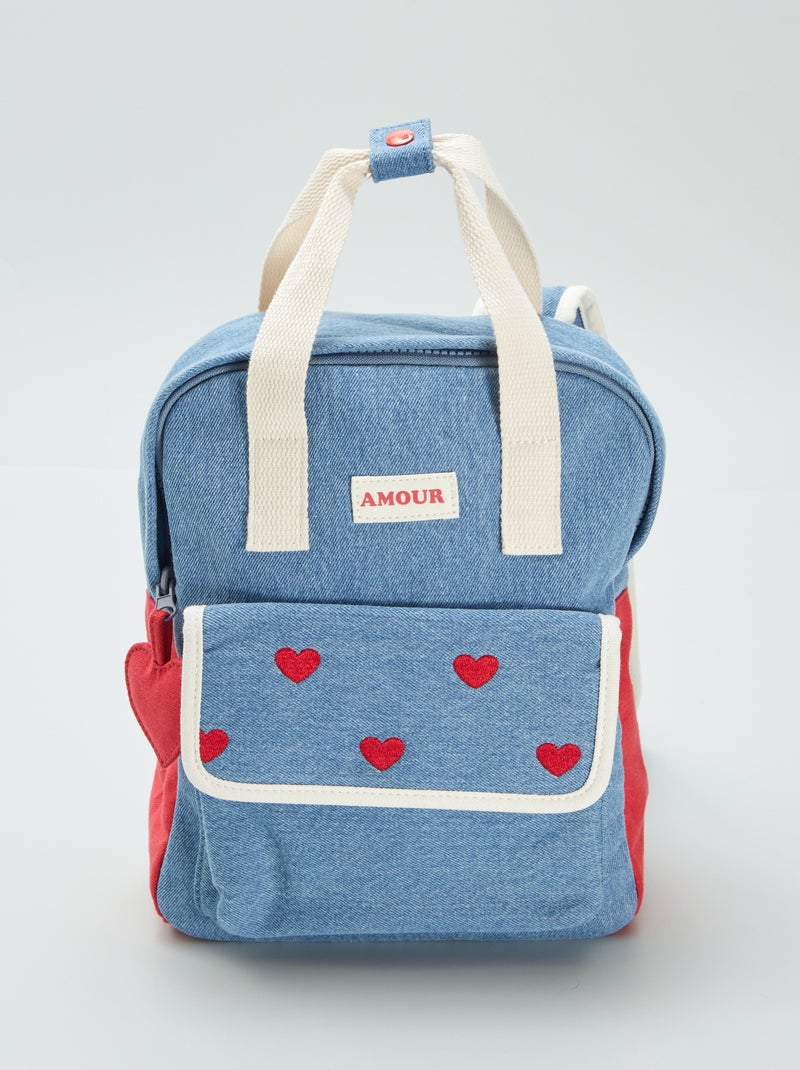 Sac à dos effet denim Bleu - Kiabi